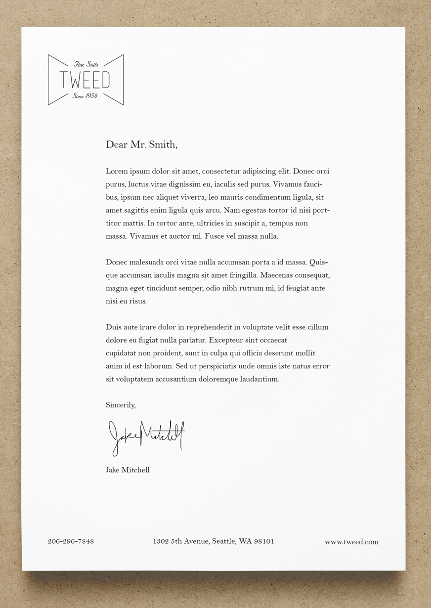 Tweed Letterhead